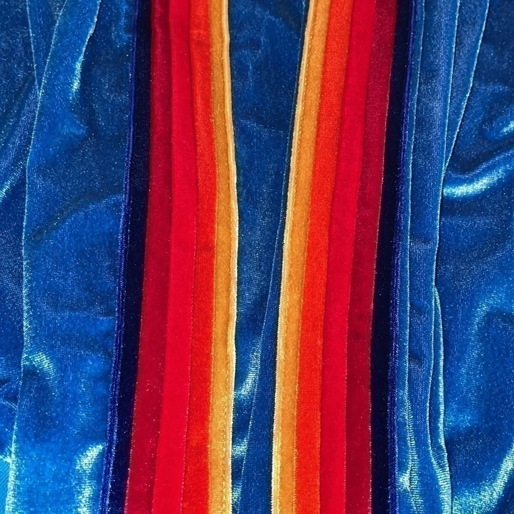 NWT Aviator Nation Classic Velvet Sweatshirt // Vintage Blue 5-Stripe - Picture 4 of 7
